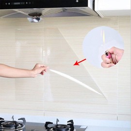 COSNIGHT Kitchen Backsplash Wall Protector Clear Kitchen Oil Proof Contact Paper Self-Adhesive Film Removable Paper for Cabinets and Cupboards 15.7In×393.7In