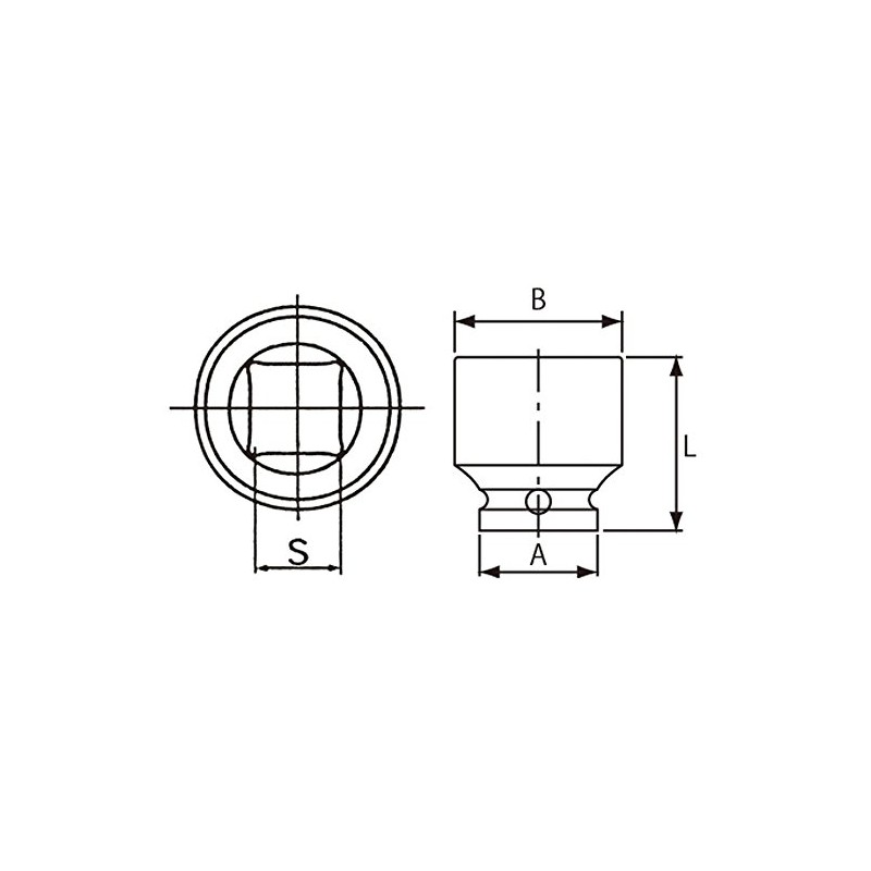 JTC 25.4 mm Impact Square Socket 21 mm 25.4 mm