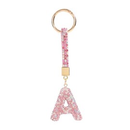 ChungLong0593 Zirconia 26 Letters Initial Charms Keychain Colorful Rhinestone A-Z Key Ring for Women for Car Keys Holder Bag Purse-A