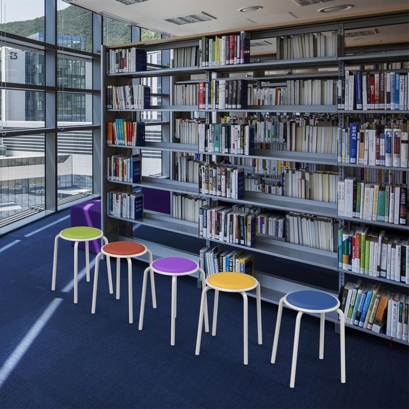 Yaheetech 5PCS Metal Stack Nesting Stools with Padded Seats Backless