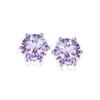 RANDES 925 Sterling Silver June Birthstone Earrings Dainty Purple Alexandrite