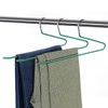 Roellgs 10-pack slacks rack, space-saving metal hanger, rubber coating, non-slip,