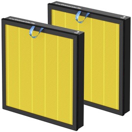 Vital 100S Pet Care Replacement Filter Compatible with LEVOIT Vital 100S Air Purifier, 3-in-1 HEPA Activated Carbon Vital 100S-P Filter, Vital 100S-RF-PA (LRF-V102-YUS), 2 Pack, Yellow