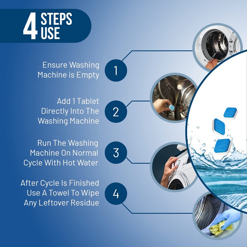 Washing Machine Cleaner Descaler Tablets - (24 Tablets, 1 Year
