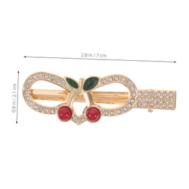 Beavorty 2 Pcs Rhinestone Cherry Hair Barrettes Large Claw Clips Thick Hair Clip Bangs Hairpins for Girls Women