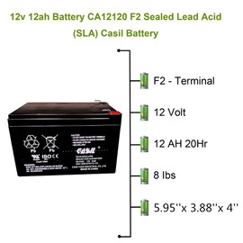 Casil 12v 12ah Battery CA12120 F2 Sealed Lead Acid (SLA) Battery