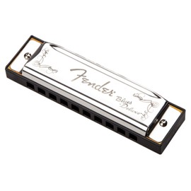Fender Blues Deluxe Harmonica - Key of E Bundle with Carrying Case, Austin Bazaar Online Manual, and Polishing Cloth