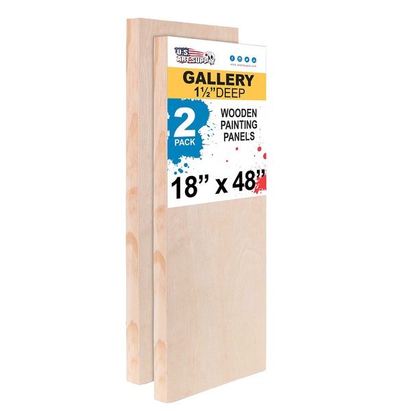 U.S. Art Supply Unfinished Cradled Wood Panels for Painting, 2