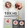 DOWRY 4000 mAh Rechargeable Lighted Makeup Mirror 10x Magnification Vanity