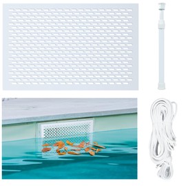 COZYDIG Pool Skimmer Guard – Reusable Skimmer Shield for Inground Pool, Leaf Catcher with Telescopic Pole & Elastic Rope, Leaf Protection Debris Prevent Blockage(White)