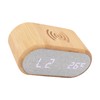 Wooden Alarm Clock USB Wireless Charging Wood LED Digital Display