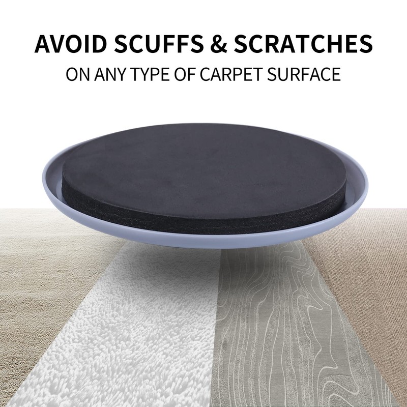 Ezprotekt Carpet Protector Sliders, 5 Inch Round Movers - Reusable