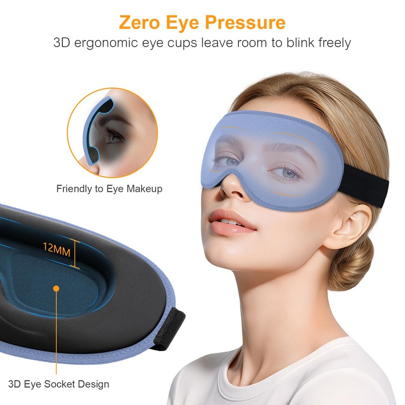 Gritin Mascherina per Dormire 3D sul Fianco, Upgrated Maschera per
