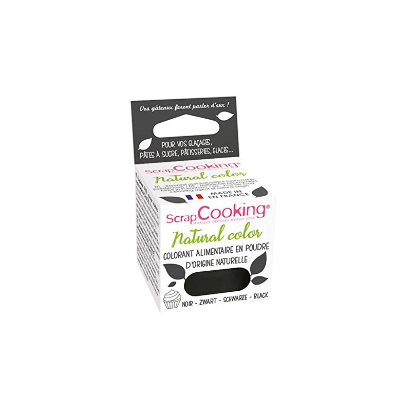 SCRAPCOOKING - COLORANT POUDRE NATURELLE NOIR 3 GR - SCRAPCOOKING