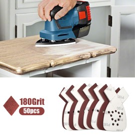 Triangular Sandpaper Mice 95 x 135 mm Pack of 50 for Black & Decker Abrasive Mice (180 Grit)