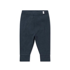 MORI Baby Unisex Premium Leggings in Ribbed Navy - Casual Stretchy Pants with Stylish Cuffs and Elastic Waist - 18-24 Months