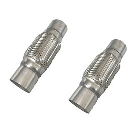 Heavy Duty Double Braided Stainless Steel Exhaust Flex Pipe with 3" ID / 6" Braided Length / 10" Overal Length -2 pc, 3x6x10-2pc