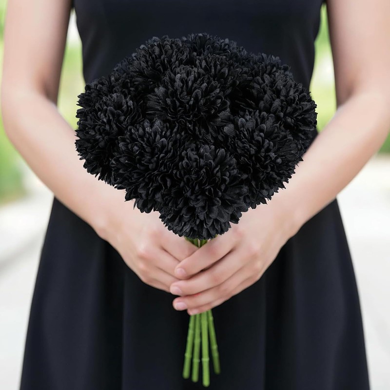 XoeLLe 12 Pcs Chrysanthemum Artificial Flowers Fake Flowers Long Stem