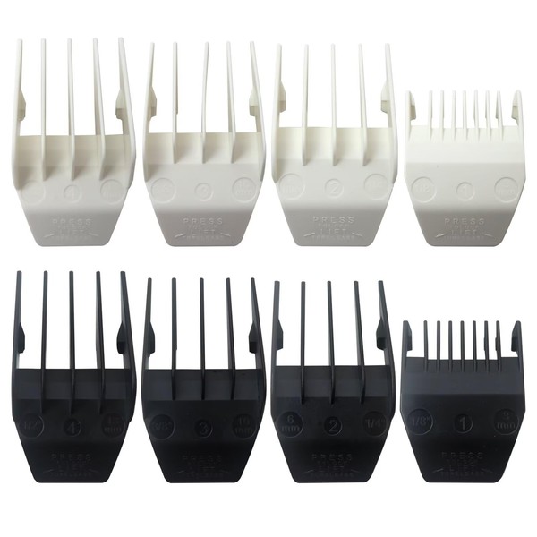 GRABOTE 8-pack (1/8",1/4", 3/8", 1/2") Clipper Guides For Wahl Peanut,