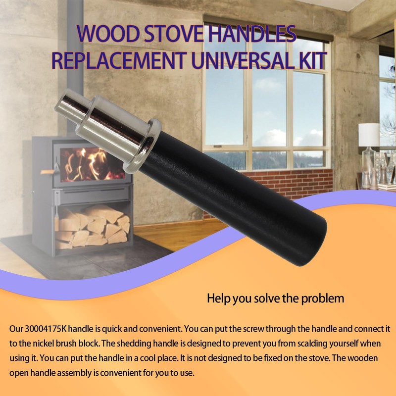 supeiqality 2024 Upgrade 30004175K Black Wooden Stove Handle Replacement 0004342
