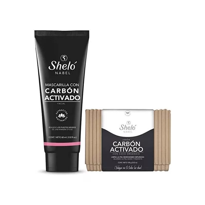 Sheló Nabel Kit Limpieza Facial Mascarillas Faciales Shelo Carbon Activa