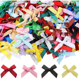 Mini Bows Craft Arty, 300 Piezas pequeñas Multicolor DIY Craft Tiny Satin Bows para Regalos Retallas de Cabello VIVI más
