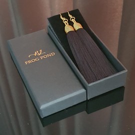 KLFrogPond Boho Thread Long Tassel Dangle Drop Colorful Fringe Earrings Silk Fabric Ethnic Vintage Charms Eardrop, Metal, Silk Fabric