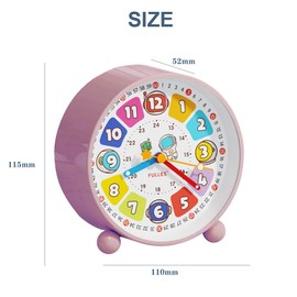 Yuragim Kinderwecker für Schulanfänger, Wecker Kinder Analog Ohne Ticken Rosa Lernwecker mit Nachtlicht, Weckuhr Batteriebetrieben Kinderwecker Einschulung Wecker für Grundschulkind Mädchen Jungen