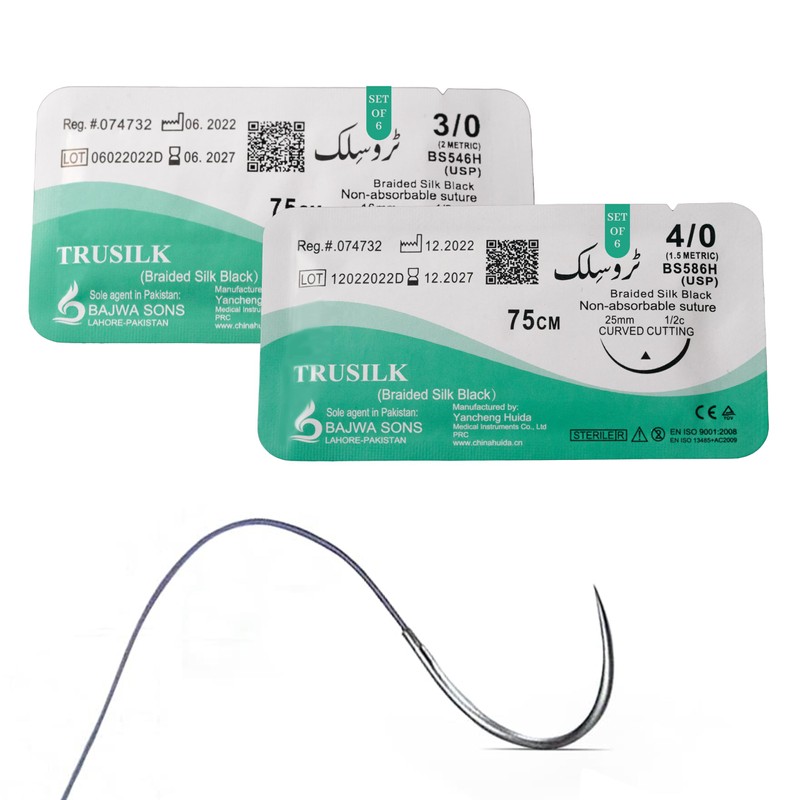 Silk Suture Threads 12 PCS Including 3/0 and 4/0 Best
