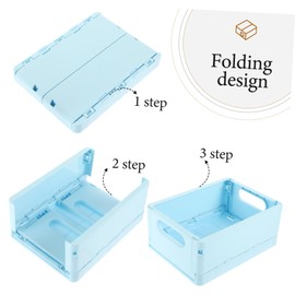 STOBOK 4pcs Decorative Table Storage Baskets Folding Organizing Crates for Home Kitchen Bathroom Office Lightweight Multi-use Small Bins