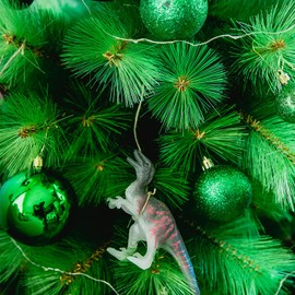 RELONGGI St Patricks Day Decorations, 24pcs 4cm/1.5" Hanging Balls Irish Festival Décor, Green Christmas Ball for St Patricks Day Tree Decorations