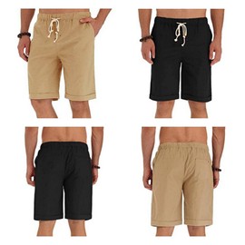 STICKON Pantalones cortos casuales para hombre, ajuste clásico, con cordón, para verano, playa, cintura elástica y bolsillos, Zblue02, XX-Large