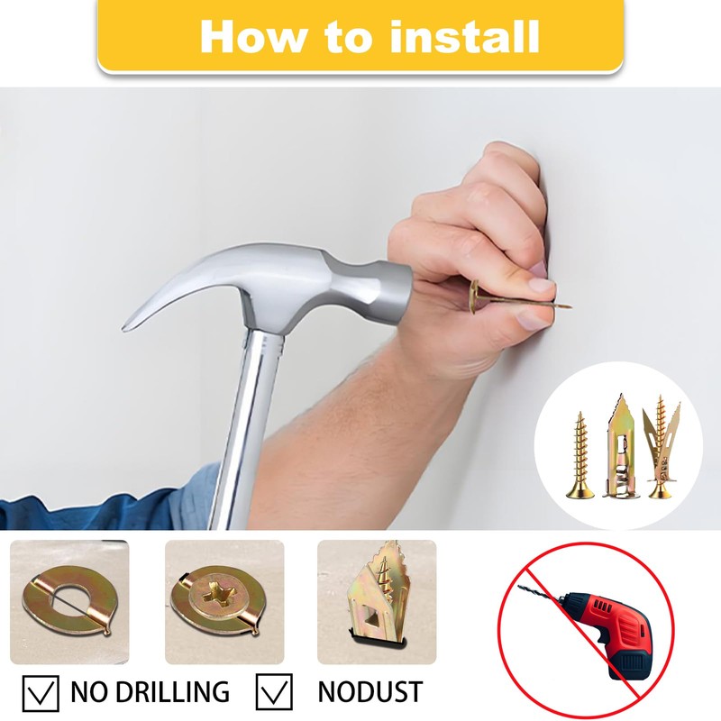Jyphorixal 160 PCS Drywall Self Drilling Anchors with Screws Kit,80