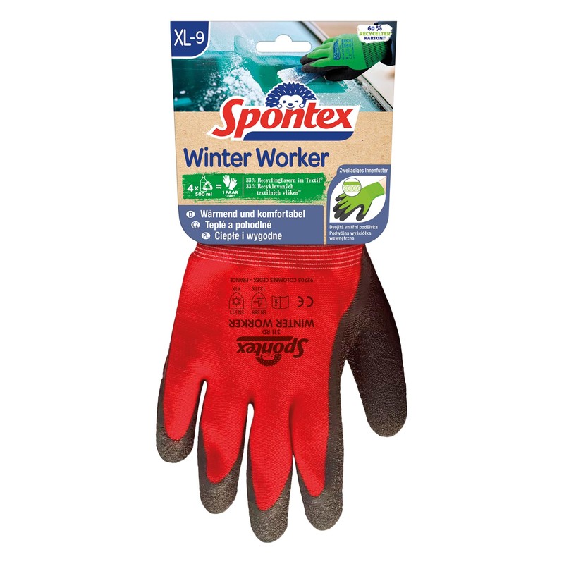 Spontex Winter Worker Work Gloves for Rough Cold Work Made