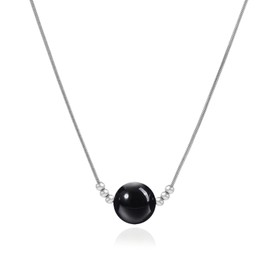 MORIANCE Obsidian Necklace for Women 10mm Black Obsidian Crystal Pendant Necklace Obsidian Stone Necklace Black Onyx Necklace Black Tourmaline Necklace Black Tourmaline Jewelry for Women