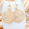 Large Geometric Double Round Disc Dangle Drop Earrings Minimalist Irregular