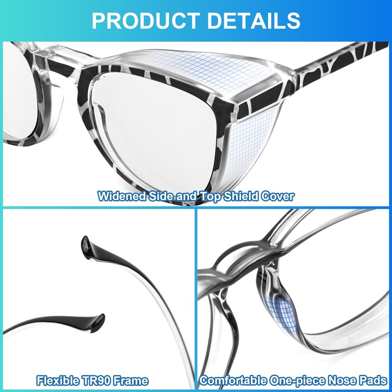 OXG 3 Pack Safety Glasses Goggles Anti Fog, Blue Light