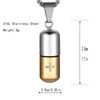 STWTR Stainless Steel Cylindrical Souvenir Capsule Pill Pendant Necklace, Cremated