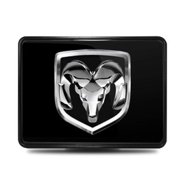 iPick Image for RAM Head Logo UV Graphic Black ABS Plastic 2 inch Tow Hitch Cover