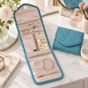 Foldable Jewelry Organizer for Travel – Blue Green Peach Skin