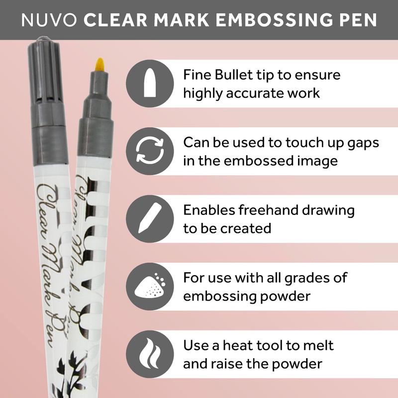 Nuvo Clear Embossing Marker Pen - Precision Fine Bullet Tip