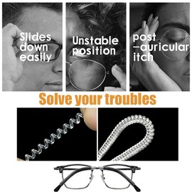 OULIGET Soft Silicone Eyeglasses Retainers,Comfortable ElasticAnti Slip Temple Grips Eyeglasses Temple Tips Sleeve,8 PCS