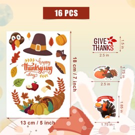 252pcs Thanksgiving Stickers, Fall Thanksgiving Stickers Thanksgiving Turkey Sticker Fall Theme Stickers Autumn Stickers for Envelopes Scrapbooking