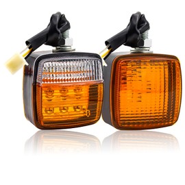 Biqing Truck Trailer Tail Light Double Face Fender Stop Turn Signal Indicator Dual Side Brake Marker Lamp 12V Amber & White Truck Raleigh Caravan Boat (2pcs)
