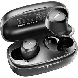 TOZO TOZO A1 Mini Wireless Earbuds Bluetooth 5.3 in Ear Light-Weight Headphones Built-in Mic Calls, IPX5 Waterproof, Immersive Premium Sound Connection Headset with Charging Case, 32 Preset EQs via APP