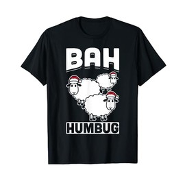 Bah Humbug Sheep Santa Hat Anti Xmas Hate Scrooge Humor Gift T-Shirt