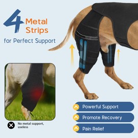 Dog Knee Brace for Back Leg, Adjustable Hip Support for Dogs(Black,XL)