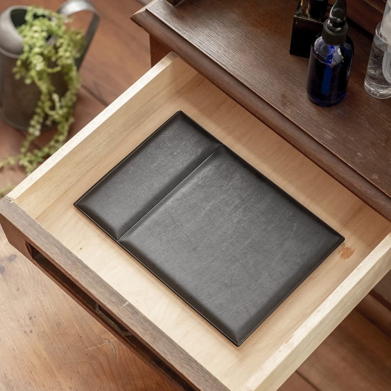 堀内鏡工業 本当の肌色を映すナピュアミラー プロモデル折立ミラー LLサイズ ブラック メイクミラー 誕生日 プレゼント