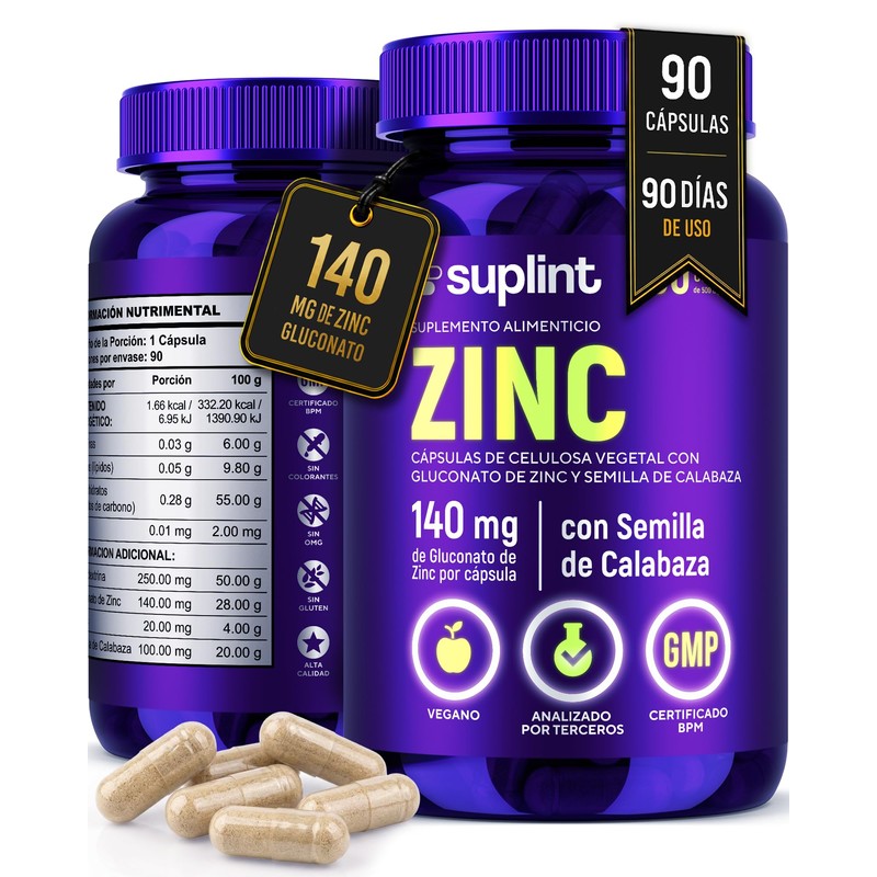 Gluconato de Zinc 50mg con Quinoa – Inmunidad y Piel