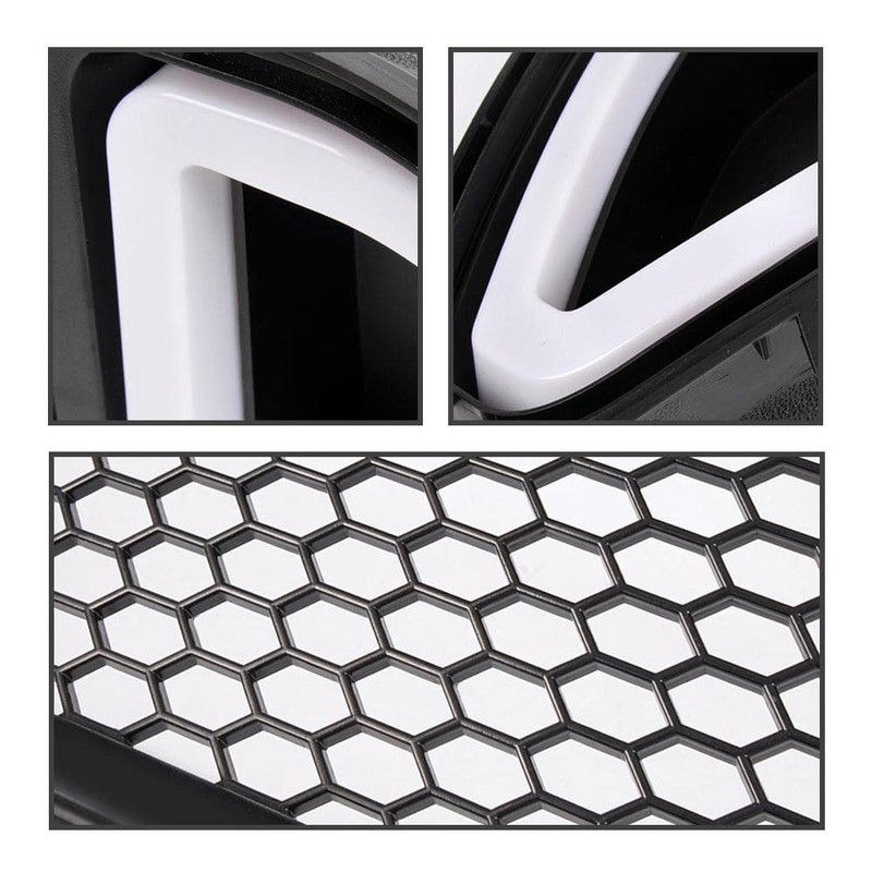 G-PLUS Front Upper Mesh Grille w/DRL LED Light Compatible with